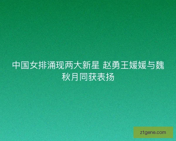 中国女排涌现两大新星 赵勇王媛媛与魏秋月同获表扬